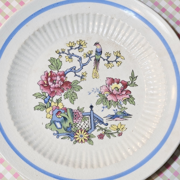 Vintage Plate with Flowering Tree Design - Picture 5 of 13